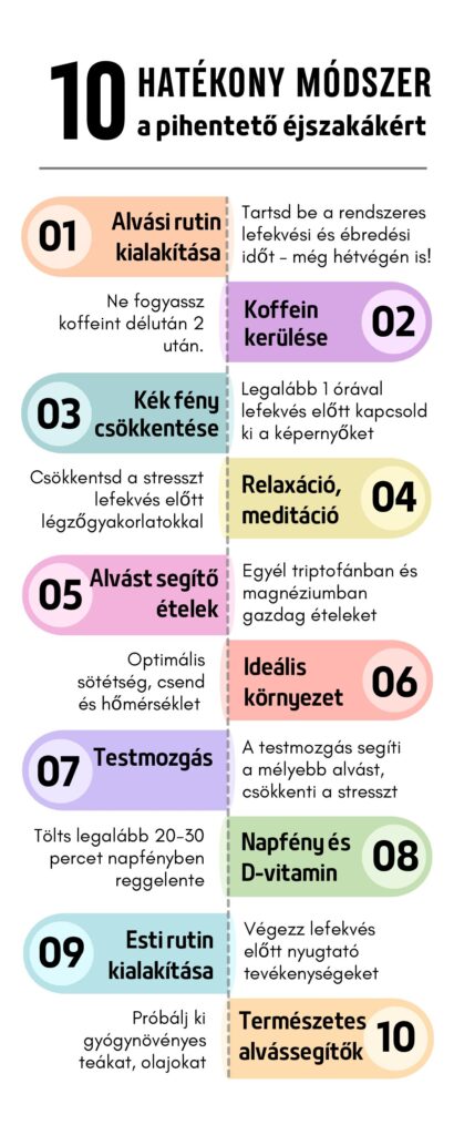 10 hatékony módszer a pihentető éjszakákért