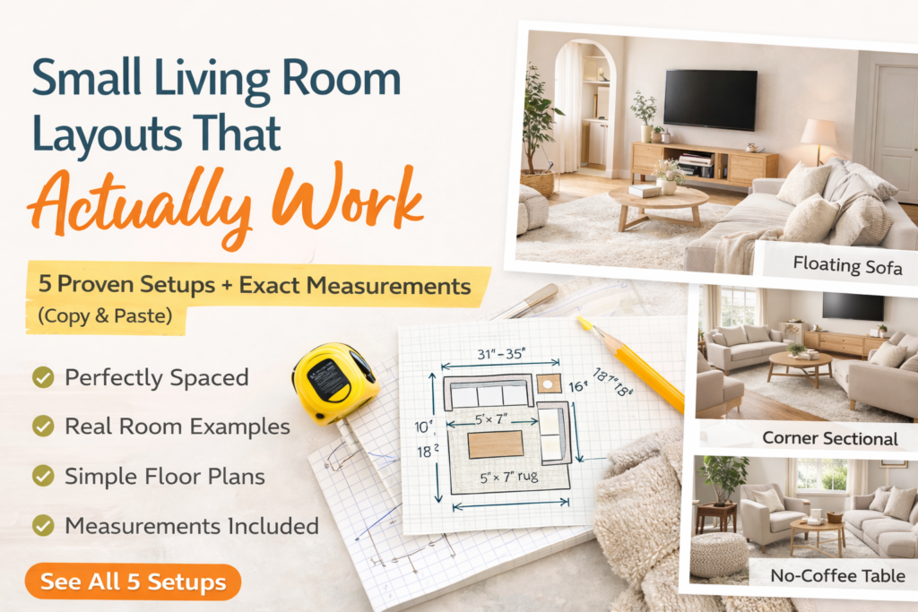 Small Living Room Layouts That Actually Work 5 proven setups + exact measurements (so you can copy/paste)